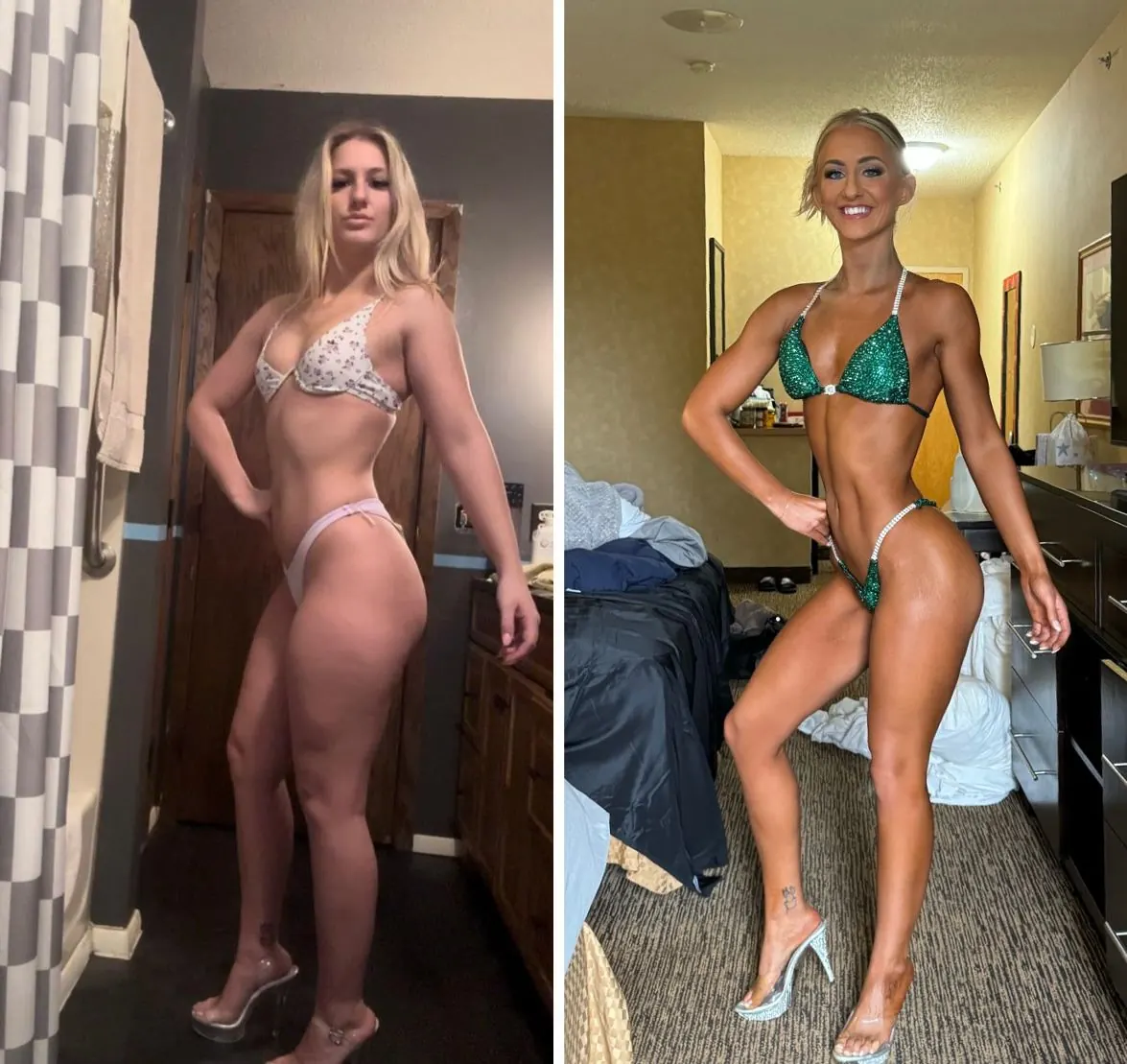 First-time bikini competitor, before and after